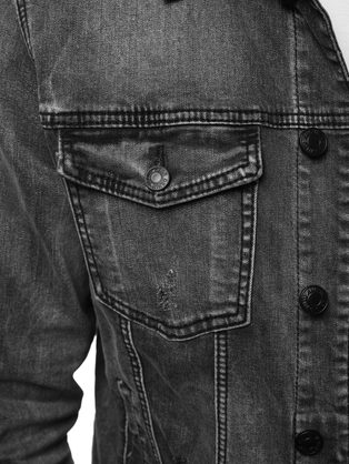 Trendová grafitová džínová bunda T/90022