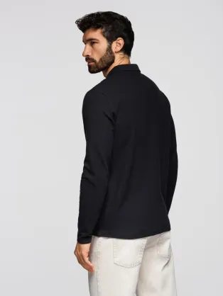 Pohodlná trendy černá polokošile V8 TSCT-0156