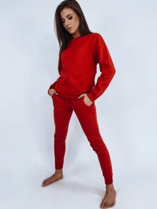 Jednoduchá červená dámská mikina Fashion