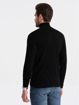 Trendy šedý pánský svetr s kapucí