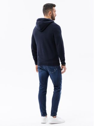 Trendy svetr na zip v granátové barvě E186