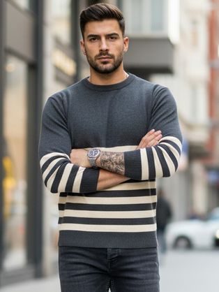 Bavlněné klasické šedé tričko s krátkým rukávem V3 TSBS-0146