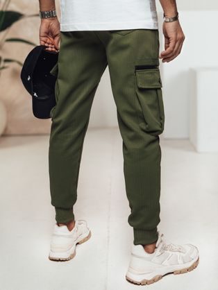 Trendy zelené kapsáčové jogger kalhoty