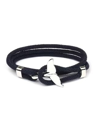 Zajímavý pánský tmavě modrý náramek s ploutví