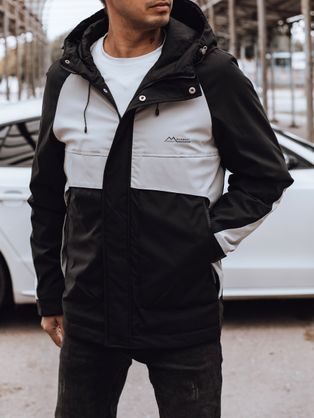 Sportovní přechodná černo-šedá bunda