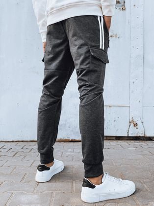 Trendy černé pánské kapsáčové jogger kalhoty UP