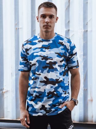 Maskáčové tričko v indigo barvě