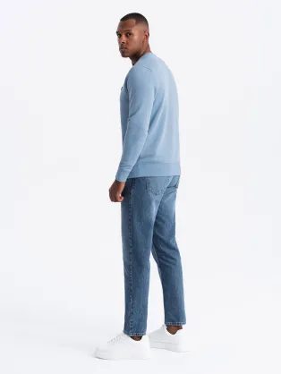 Trendy světle modrá mikina s nášivkou V3 SSNZ-0136