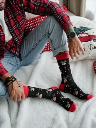 Černé pánské ponožky se sobem