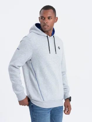 Šedá sportovní pánská mikina s kapucí V5 SSNZ-22FW-006