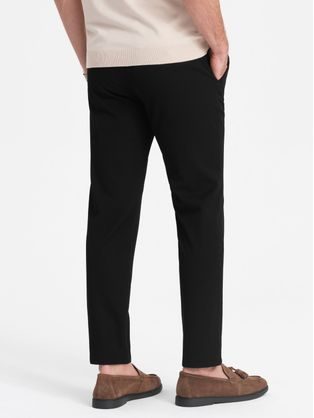 Trendy černé chinos kalhoty s elastickým pasem V4 PACP-0157