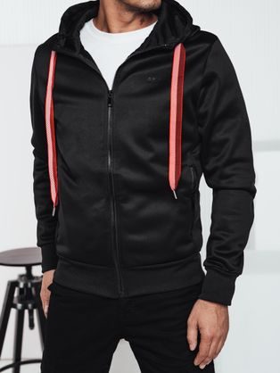 Zajímavá černá mikina s kapucí