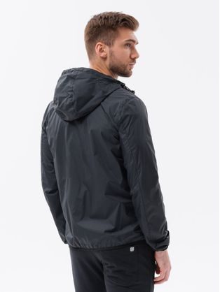 Jedinečná přechodná bunda s kapucí v černé barvě P0110-V2