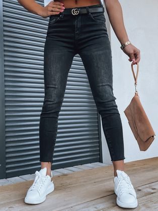 Moderní dámské džíny v černé barvě Lonia