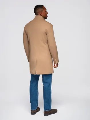 Elegantní černý kabát s dvojřadým zapínáním