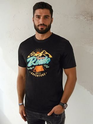 Černé tričko s trendy potiskem