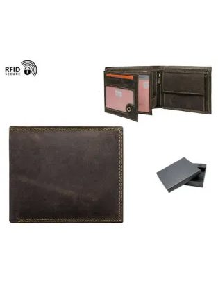 Pánská kožená peněženka v hnědé barvě RFID
