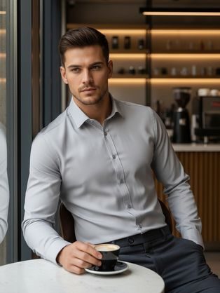 Světle šedá elegantní košile