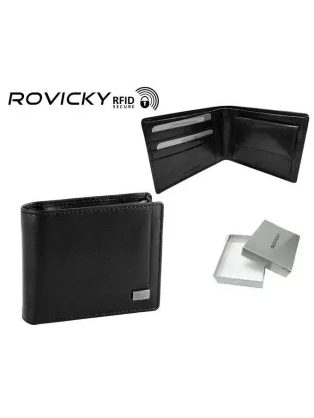 Elegantní kožená černá peněženka Rovicky