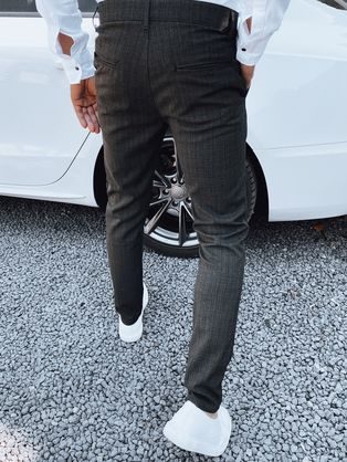 Poutavé světle šedé kalhoty s károvaným vzorem