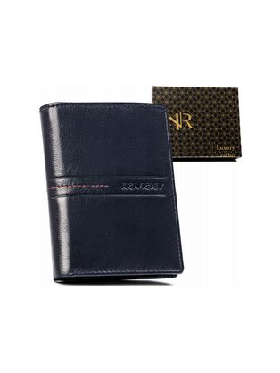 Tmavě modrá kožená peněženka Rovicky pro pány