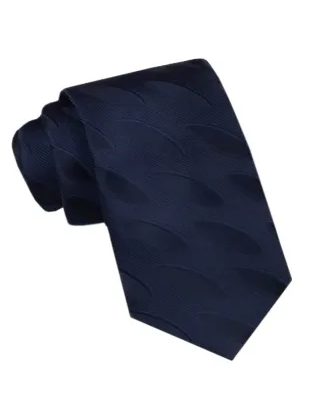 Tmavě modrá pánská kravata se vzorem