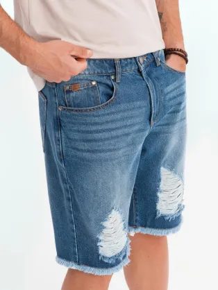 Nápadné modré džínové šortky V3 SRDS-0157