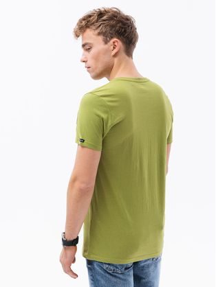 Jednoduché olivové tričko S1369