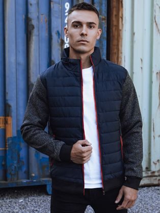 Pánská přechodná prošívaná bunda modrá