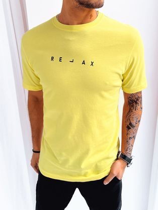 Žluté pánské tričko s originálním nápisem