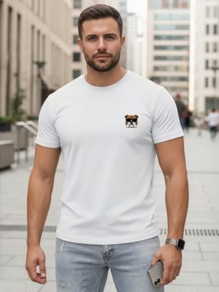 Černé tričko oversize s veselým potiskem