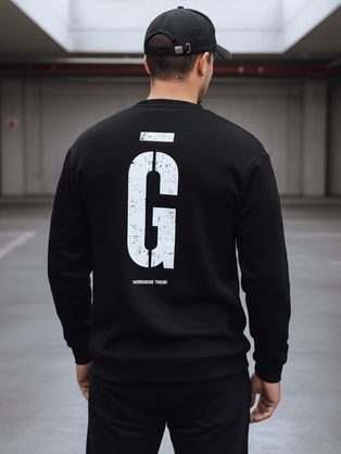 Černá stylová mikina s kapucí