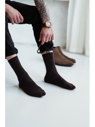 Elegantní tmavě hnědé pánské ponožky