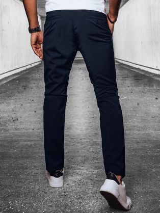 Trendy granátové chinos kalhoty s drobným vzorem