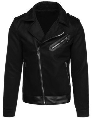 Jedinečná černá zateplená motorkářská bunda