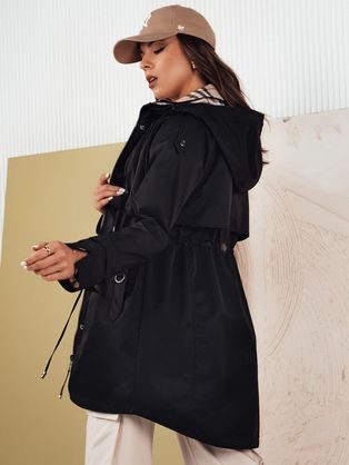 Moderní dámská černá koženková bunda Baden