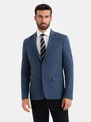Elegantní tmavě modré pánské sako V3 BLZB-0135