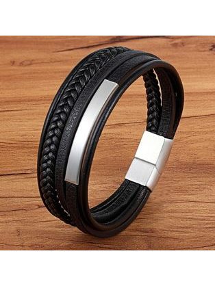 Trendy černý pánský náramek