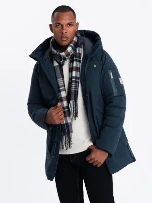 Atraktivní tmavě modrá parka na zimu V2 ​​JALJ-0202
