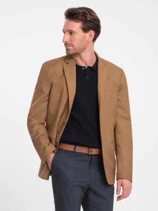 Trendy karamelová elegantní vesta V1 BLZV-0112