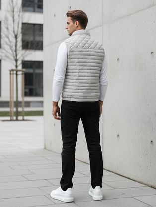 Atraktivní šedá bunda bomber V5 JALP-0218