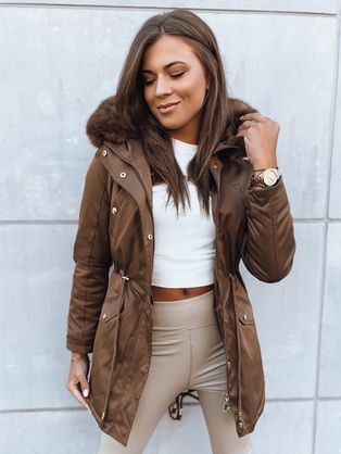 Dámská módní kávová zimní parka Goddess