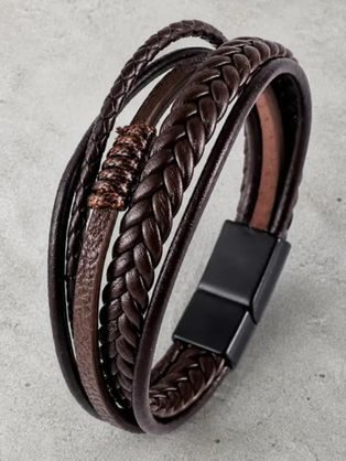 Hnědý designový náramek