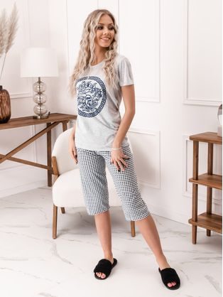 Trendové dámské šedé pyžamo ULR107