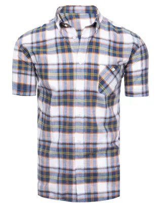 Krátká košile laděná do šedo-modré barvy