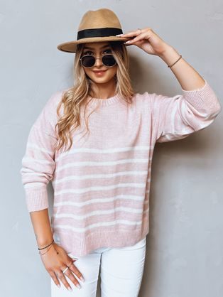 Trendy dámský oversize růžový svetr Sewerus