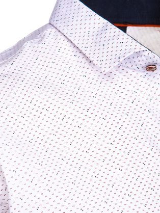 Módní vzorovaná slim fit košile v bílé barvě