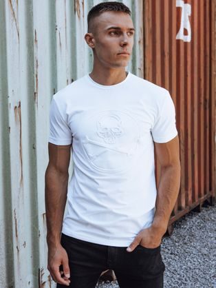 Bílé tričko s krátkým rukávem a vzorem