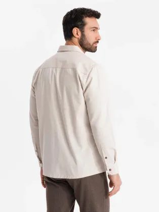 Trendy flanelová šedá košile V3 SHCS-0157