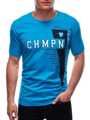Trendy světle modré tričko s nápisem S1710